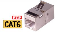 Adaptador 2x RJ45 STP Cat.5E con encaje para panel metálico