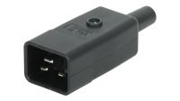 Conector IEC plug C20 16A Negro