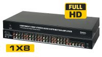 Amplificador HDTV 1 x 8 vídeo/áudio analógico