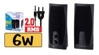 Altavoz de sobremesa Jack 3.5mm 2.0 6W 2 x 3W Negro