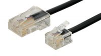 Cabo adaptador Tel/Fax RJ11-RJ45 preto