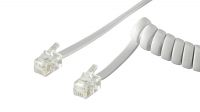 Cable de conexión RJ10 4 pines M/M en espiral Blanco 1.5m