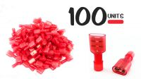Conjunto de 100 terminales Faston Hembra 6,6mm 10A aislantes rojo