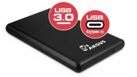 Caja externa 2.5" Argus alumínio HDD Sata III - USB C Negro