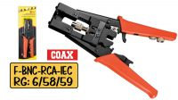 Alicate para cravar ficha F/BNC/IEC/RCA cabo RG 6/59