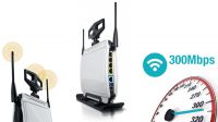 Router/AP Wireless W330R 300Mbps Gigabit com 3 antenas 2.5dBi