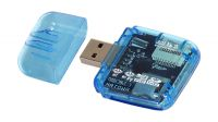 Leitor de cartões USB 2.0 All in One azul transparente
