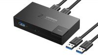 Conmutador Ugreen USB 3.0 2p. bidirecional negro