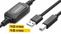 Cabo USB Ugreen US122 v2.0 amplificado A/M - B/M