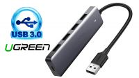 Hub USB 4in1 Ugreen 4 puertos 1 x USB 3.0, 1 x USB micro B Gris 0.15m