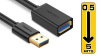 Cabo extensão USB 3.0 A/A  M/F negro