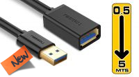 UN 3501 : Cabo extensão USB 3.0 A/A  M/F negro (1 m)
