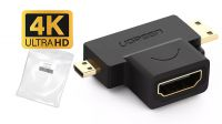 Adaptador Ugreen mini+Micro  HDMI   M - HDMI  F  Goldplated negro