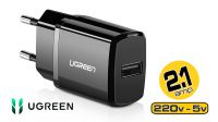 Cargador Ugreen ED011 100-240V USB 5V 2.1Amp Negro