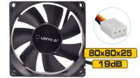 Ventilador 12V 80mm x 80mm x 25mm conector 3 pines