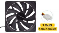 Ventilador 12V 140x140x25mm 19dBa conector 03P