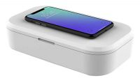 Cargador inalámbrico con funcion desinfectante Ultravioleta Smartphone  Blanco