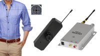 Cámara Wireless 2.4 GHz en botón de camisa con micrófono