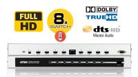 Conmutador HDMI 8 puertos 1080p RS-232 con montaje para rack 19" e IR